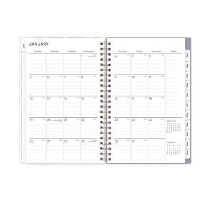 Tula Weekly/Monthly Planner, Floral Artwork, 8" x 5", Purple/Pink/White Cover, 12-Month (Jan to Dec): 2025