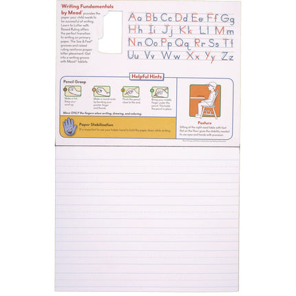 Learn to Letter Primary Journal with Raised Ruling, Manuscript Format, Orange/White/Blue Cover, (40) 10 x 8 Sheets