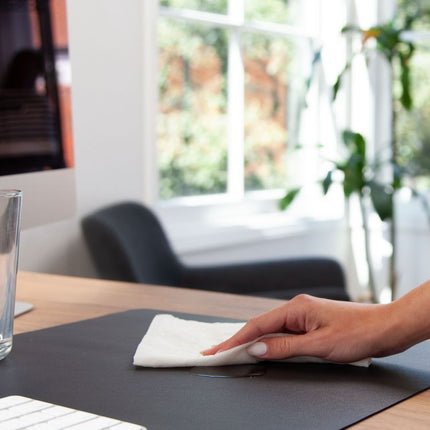 Vegan Leather Desk Pads, 36 x 17, Charcoal