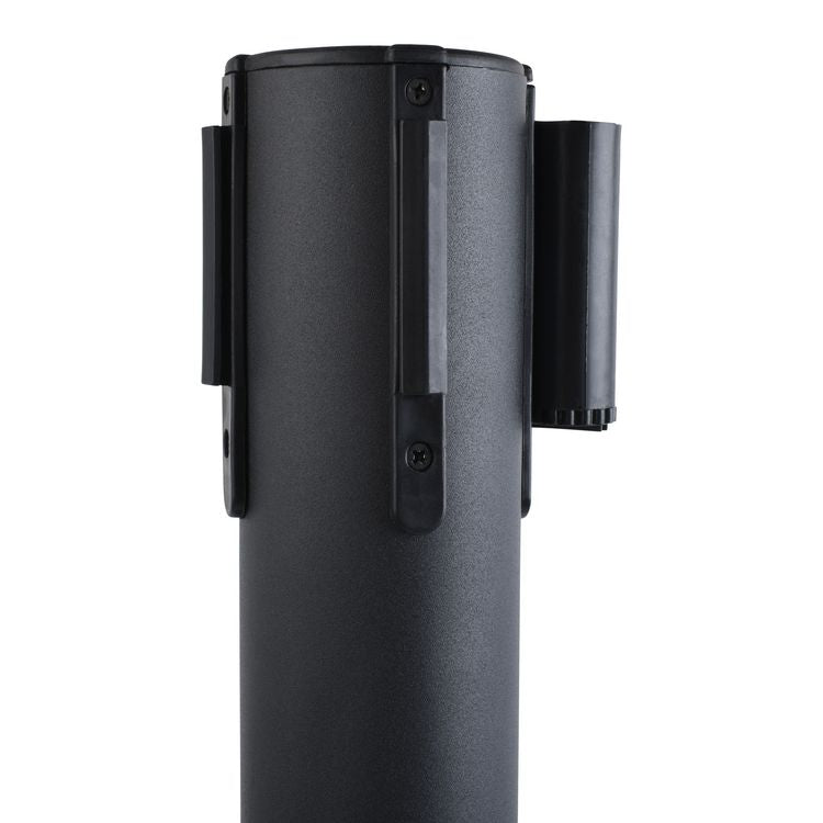 Economy Crowd Control, Assorted Materials, 14" x 35" x 9 ft 6", Black, 2/Carton