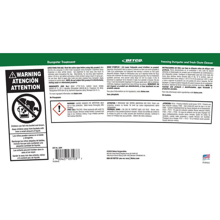 Dumpster Treatment, Mango Scent, 5 gal Pail