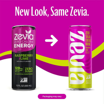 Zero Sugar Naturally Sweetened Energy Drink, Raspberry Lime, 12 oz Can, 12/Carton