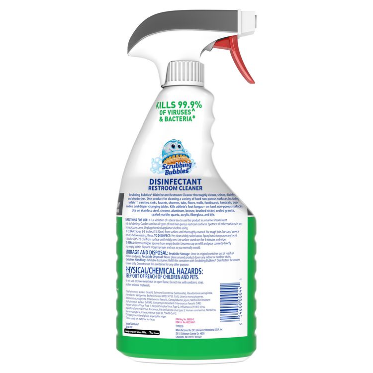 Disinfectant Restroom Cleaner, Citrus Scent, 32 oz Spray Bottle, 8/Carton