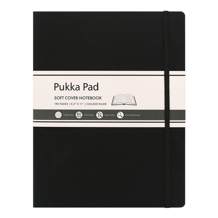 Soft Cover Notebook, College Rule, Black Cover, (96) 11 x 8.5 Sheets