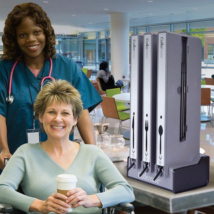 Cutlerease Base, Holds 1 Dispenser, 5.38 x 11 x 5.25, Gray/Black