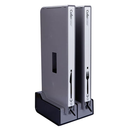 Cutlerease Base, Holds 2 Dispensers, 10.25 x 11 x 5.25, Gray/Black