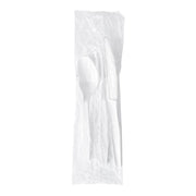 Three-Piece Polystyrene Cutlery Kit, Heavyweight, Fork/Knife/Spoon, Plastic, White, 250/Carton