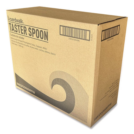 Mediumweight Wrapped Polypropylene Cutlery, Spoon, 5.31", Plastic, White, 1,000/Carton