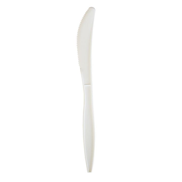 Mediumweight Wrapped Polypropylene Cutlery, Knife, 5.86", Plastic, White, 1,000/Carton