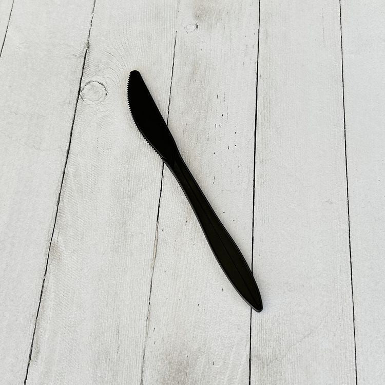 Mediumweight Polypropylene Cutlery, Knife, Plastic, Black, 1,000/Carton