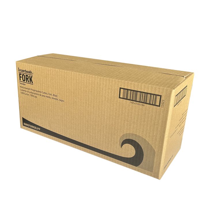 Mediumweight Polypropylene Cutlery, Fork, Plastic, Black, 1,000/Carton