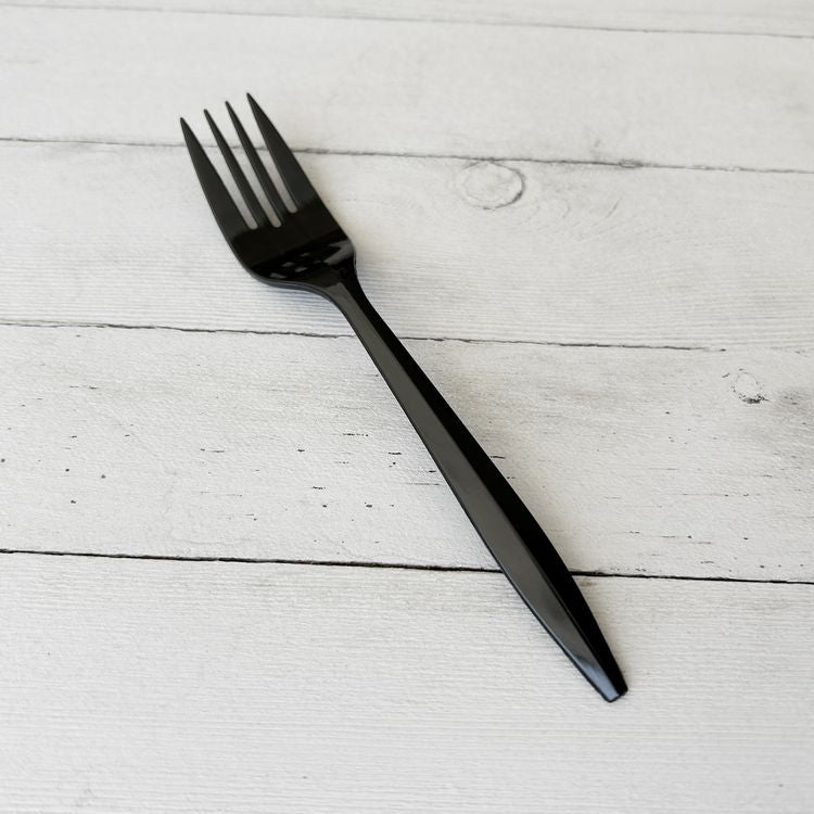 Mediumweight Polypropylene Cutlery, Fork, Plastic, Black, 1,000/Carton