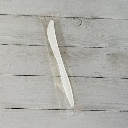 Mediumweight Wrapped Polypropylene Cutlery, Knife, 5.86", Plastic, White, 1,000/Carton