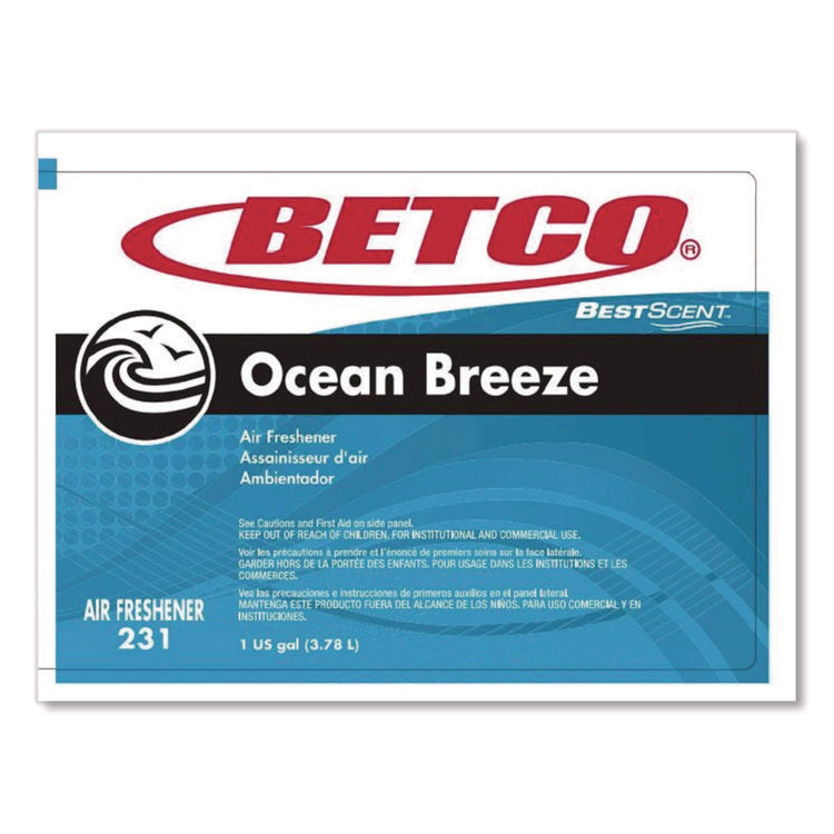 BestScent Ocean Breeze Deodorizer, Ocean Breeze Scent, 1 gal Bottle, 4/Carton