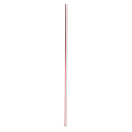 Wrapped Giant Straws, 10.25", Polypropylene, Red/White Striped, 1,200/Carton