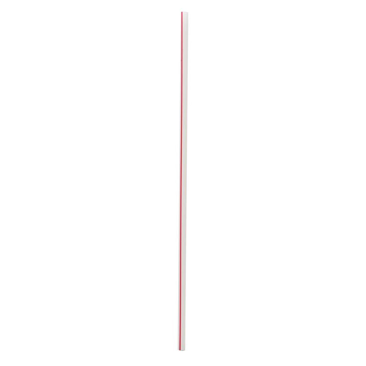 Wrapped Giant Straws, 10.25", Polypropylene, Red/White Striped, 1,200/Carton