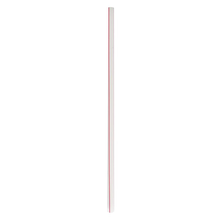 Wrapped Jumbo Straws, 10.25", Polypropylene, Red/White Striped, 2,000/Carton