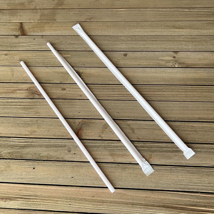 Wrapped Jumbo Straws, 10.25", Polypropylene, Red/White Striped, 2,000/Carton