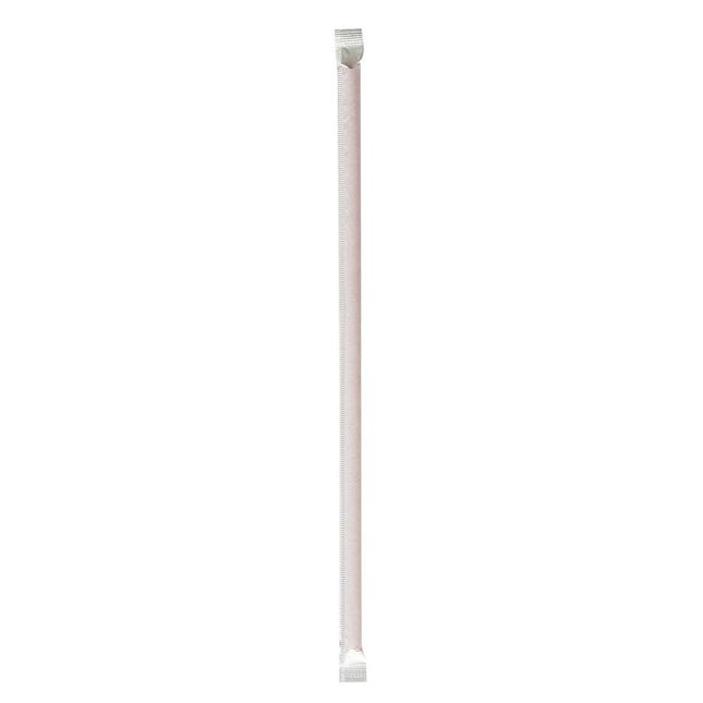 Wrapped Jumbo Straws, 10.25", Polypropylene, Red, 2,000/Carton