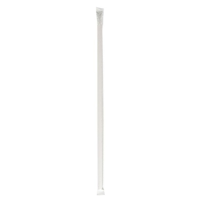 Wrapped Jumbo Straws, 10.25", Polypropylene, Red/White Striped, 2,000/Carton