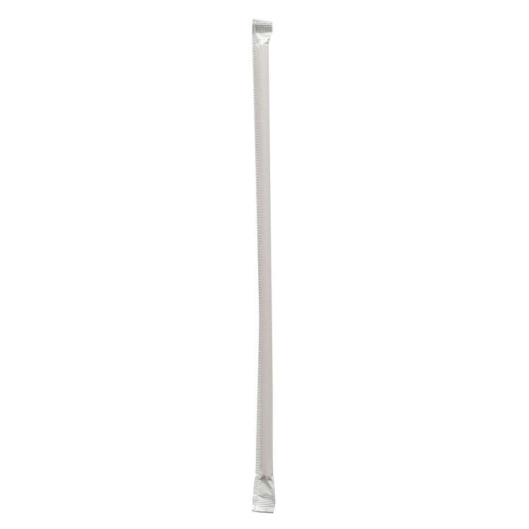 Wrapped Giant Straws, 10.25", Polypropylene, Red/White Striped, 1,200/Carton