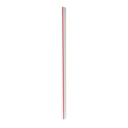 Wrapped Giant Straws, 7.75", Polypropylene, Red/White Striped, 7,200/Carton