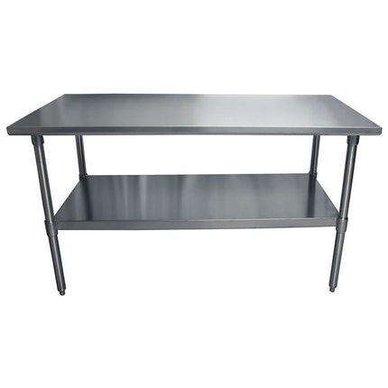 Stainless Steel Flat Top Work Tables, 60w x 30d x 36h, Silver, 2/Pallet