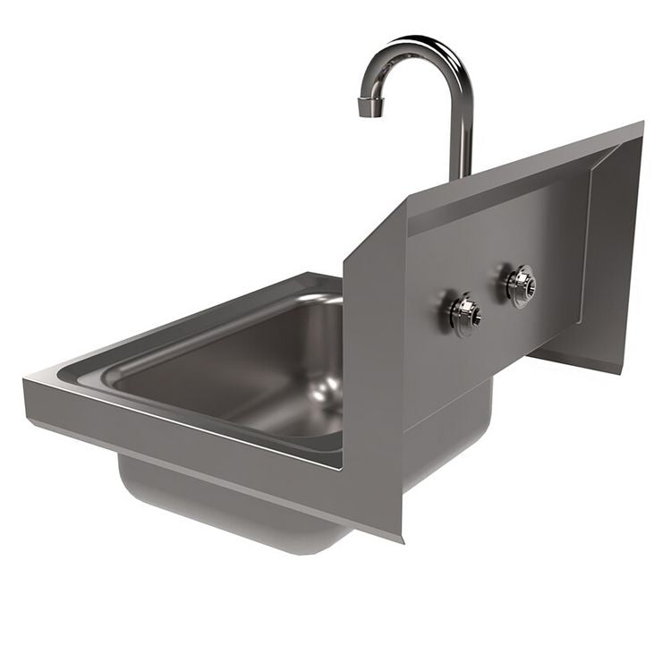Stainless Steel Hand Sink with Faucet, 14" l x 10" w x 5" d