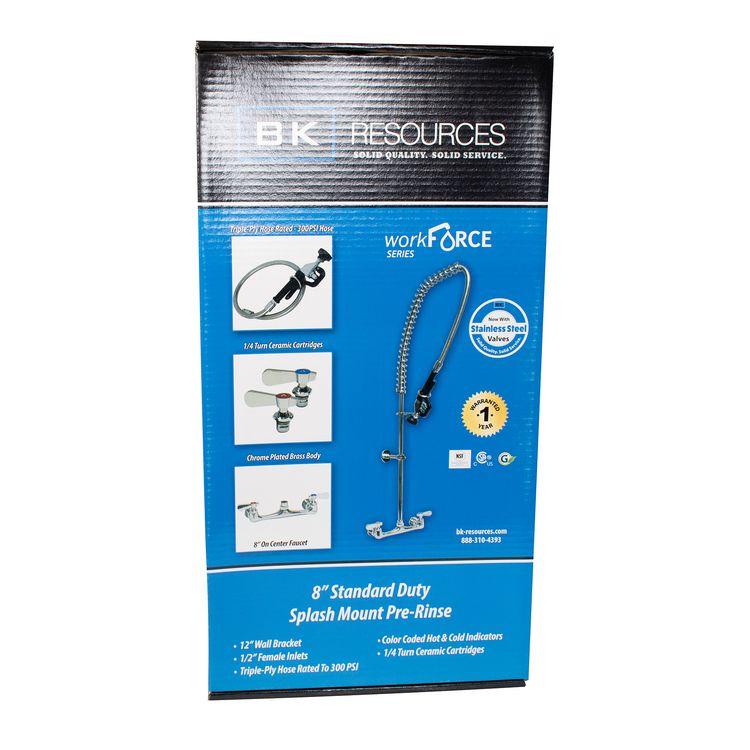 WorkForce Prerinse Add-A-Faucet, 8" Height, Chrome