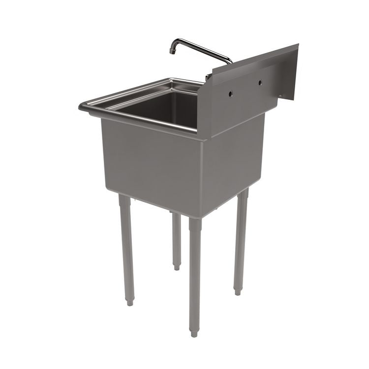 Stainless Steel Sink and Faucet Bundle, Sink/Faucet/Faucet Mounting Kit/Drain, 18" L x 18" W x 14" D