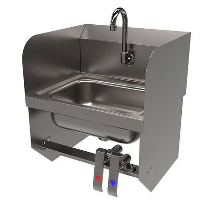 Stainless Steel Hand Sink with Side Splashes, 14" l x 10" w x 5" d