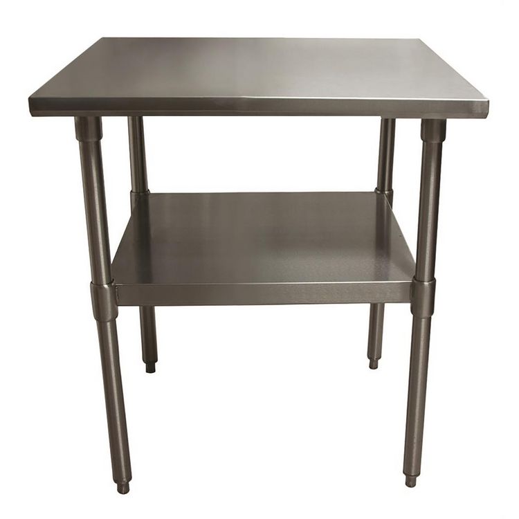 Stainless Steel Flat Top Work Tables, 24w x 24d x 36h, Silver, 2/Pallet