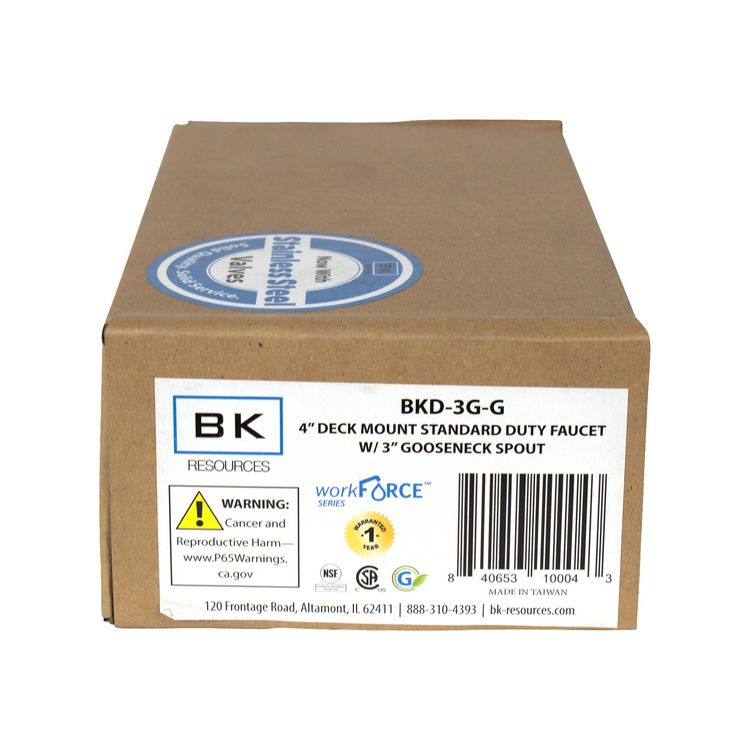 WorkForce Standard Duty Faucet. 7.88" Height/3.5" Reach, Chrome-Plated Brass