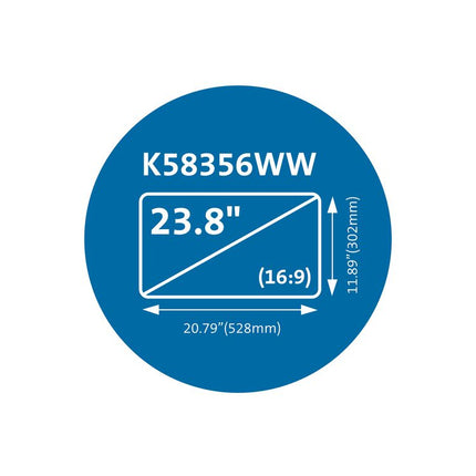 Magnetic Monitor Privacy Screen for 23.8" Widescreen Flat Panel Monitors, 16:9 Aspect Ratio