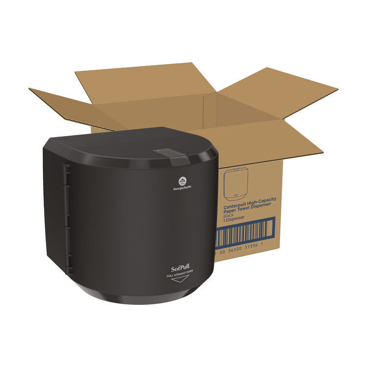 SofPull CenterPull Hand Towel Dispenser, 10.13 x 10.58 x 11.33, Black
