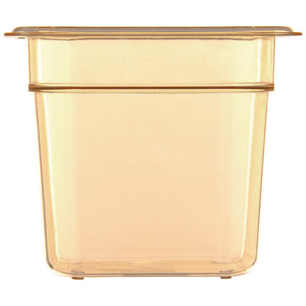 StorPlus High Heat Food Pan, 2.5 qt, 6.38 x 6.75 x 6, Amber, Plastic