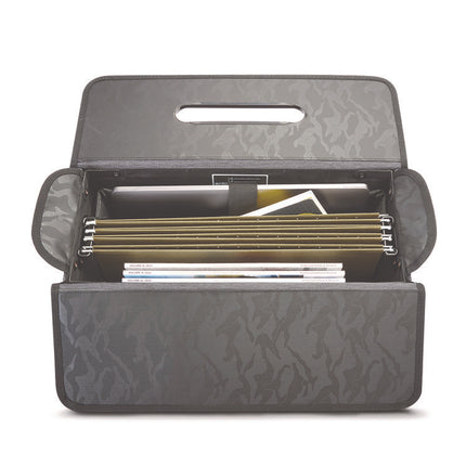 Morgan Recycled Rolling Catalog Case, Fits Devices Up to 17.3", 18.13 x 7.13 x 13.5, Black/Gray