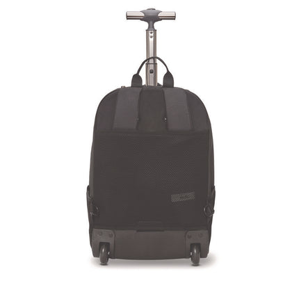 Bleecker Recycled Rolling Backpack, Fits Devices Up to 15.6", 12.5 x 8 x 19, Dark Gray