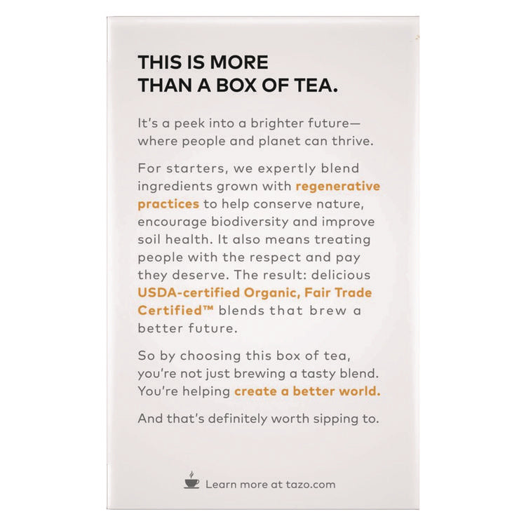 Tea Bags, Organic Chai, 16/Box, 6 Boxes/Carton