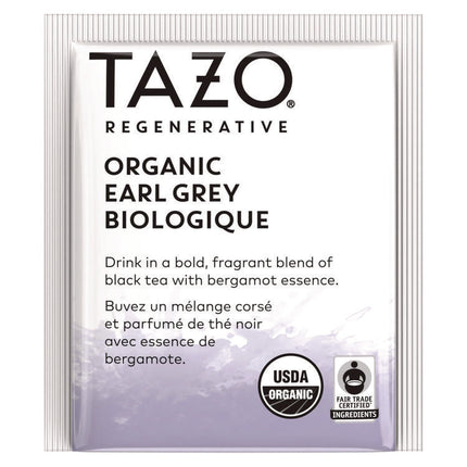 Tea Bags, Organic Earl Grey, 16/Box, 6 Boxes/Carton