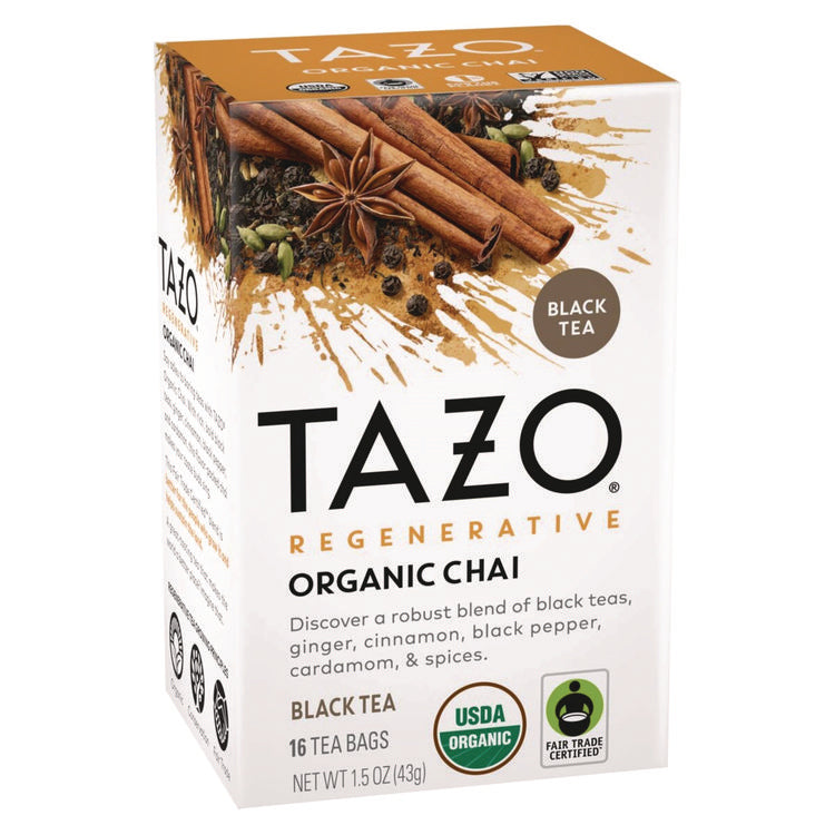 Tea Bags, Organic Chai, 16/Box, 6 Boxes/Carton