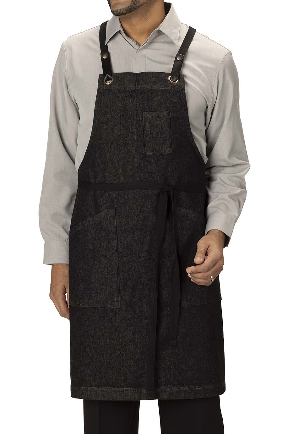 EDWARDS 3 POCKET CROSS-BACK BIB APRON