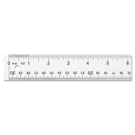Clear Flexible Acrylic Ruler, Standard/metric, 12" Long, Clear