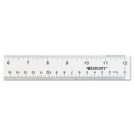 Clear Flexible Acrylic Ruler, Standard/metric, 12" Long, Clear