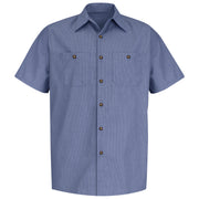 Red Kap® Men's Short Sleeve Geometric Microcheck Work Shirt / SP24DN