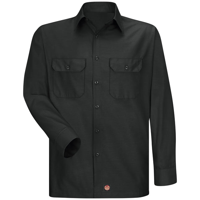 Red Kap® Men's Long Sleeve Solid Rip Stop Shirt / SY50BK
