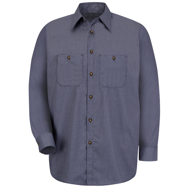 Red Kap® Men's Long Sleeve Microcheck Uniform Shirt / SP10EX