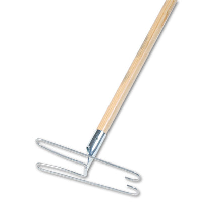Wedge Dust Mop Head Frame/Lacquered Wood Handle, 0.94" dia x 48" Length, Natural