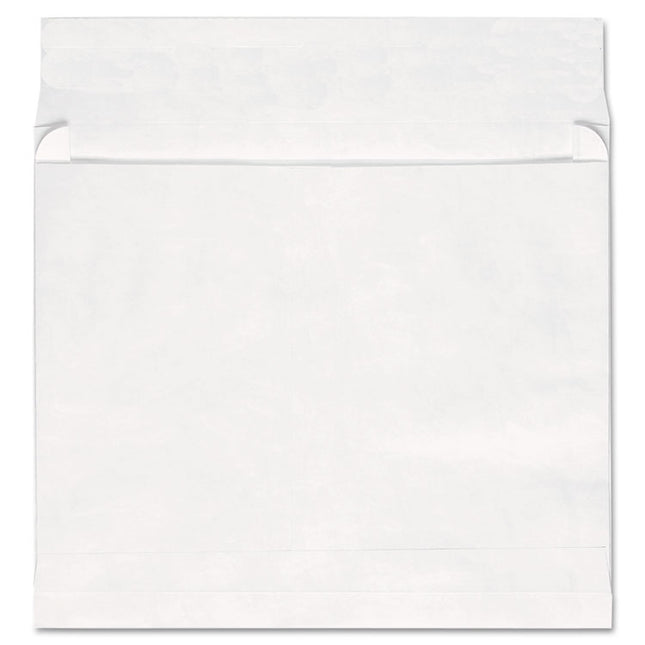 Deluxe Tyvek Expansion Envelopes, Open-Side, 2" Capacity, #13 1/2, Square Flap, Self-Adhesive Closure, 10 x 13, White, 100/BX