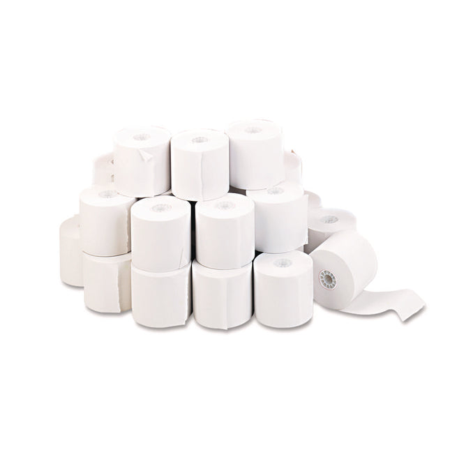 Impact And Inkjet Print Bond Paper Rolls, 0.5" Core, 2.25" X 130 Ft, White, 100/carton